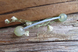 Pale Green Quartz Natural Stone Pregnancy Bio-flex Belly Ring