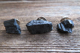 Raw Black Tourmaline Tie Tack