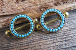 Gold Plated Faux Turquoise 14G Nipple Shields Pair