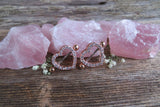 Rose Gold Ion Plated Chunky Heart Gems 14G or 16G Nipple Shields Pair