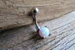 Rose Gold Ion Plated Fire Opal Belly Ring 14g (1.6mm) Piercing VCH