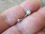 Pink Fire Opal Vertical Lip Curve Eyebrow Rook Bar Ring 16g (1.2mm) Piercing