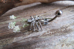 Petite Clear Crystal Spider Belly Ring 14g (1.6mm) Piercing