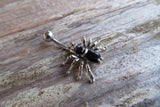 Petite Clear Crystal Spider Belly Ring 14g (1.6mm) Piercing