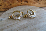 Gold Ion Plated Clear Gems 14G or 16G Nipple Shields Pair