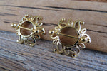 Gold Ion Plated Sun Burst 14G Nipple Shields Pair