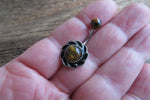 Sunflower Natural Tiger Eye Belly Ring 14g (1.6mm) Piercing