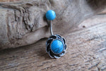 Sunflower Natural Turquoise Howlite Belly Ring 14g (1.6mm) Piercing