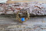 Silver Ion Plated Lacey White Fire Opal Septum or Daith 16G Piercing