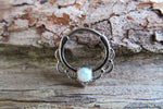 Rose Gold Ion Plated Lacey White Fire Opal Septum or Daith 16G Piercing