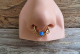 Gold Ion Plated Lacey Purple Fire Opal Septum or Daith 16G Piercing