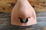 Black Ion Plated Angel Wings Heart Septum or Daith 16G Piercing