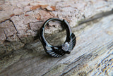 Black Ion Plated Angel Wings Heart Septum or Daith 16G Piercing