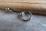 Black IP Custom Lengths Crystal Knocker Belly Ring VCH Ring 14g (1.6mm) Piercing