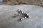 Silver Zombie Hand Skeleton Cartilage Lip 16G (1.2mm) Piercing