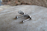 Black Zombie Hand Skeleton Cartilage Lip 16G (1.2mm) Piercing