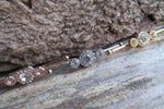 Custom Lengths Crystal Gold Ion Plated Triple Sun Surgical Steel 316L Barbell Industrial Small Balls 14G (1.6mm) Piercing