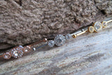 Custom Lengths Crystal Gold Ion Plated Triple Sun Surgical Steel 316L Barbell Industrial Small Balls 14G (1.6mm) Piercing
