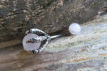 Amethyst Silver Dragon Claw Natural Stone Belly Ring 14g (1.6mm) Piercing