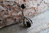 Turquoise Howlite Silver Dragon Claw Natural Stone Belly Ring 14g (1.6mm) Piercing