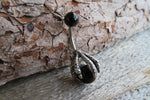 Tiger Eye Silver Dragon Claw Natural Stone Belly Ring 14g (1.6mm) Piercing