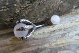 Tiger Eye Silver Dragon Claw Natural Stone Belly Ring 14g (1.6mm) Piercing