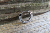Petite Dainty Rose Gold Ion Plated Crystal Gems Septum or Daith 16G Piercing