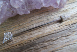 Crystal Arrow Silver Surgical Steel 316L Barbell Industrial Small Balls 14G (1.6mm) Piercing