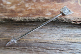 Crystal Arrow Silver Surgical Steel 316L Barbell Industrial Small Balls 14G (1.6mm) Piercing