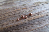 16G Rose Gold Ion Plated Surgical Steel 316L Barbell Nipple Ring Tongue Ring 16G (1.2mm) Piercing All Lengths Small Balls
