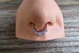 Silver White Opalite 100% Surgical Steel Septum or Daith 16G Piercing