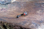 Black Widow Spider Crystal Curve Eyebrow Rook Bar Ring 16g (1.2mm) Piercing