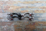 Silver Black Widow Spider Crystal Curve Eyebrow Rook Bar Ring 16g (1.2mm) Piercing