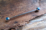 Pink Fire Opal Surgical Steel 316L Barbell Industrial 14G (1.6mm) Piercing 35mm