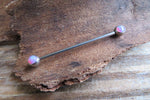 White Fire Opal Surgical Steel 316L Barbell Industrial 14G (1.6mm) Piercing 35mm