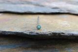 Blue-Green Fire Opal Surgical Steel Nose Piercing Screw or Bone 20G (0.81mm)