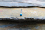Blue Fire Opal Surgical Steel Nose Piercing Screw or Bone 20G (0.81mm)