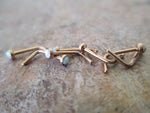 White Fire Opal Rose Gold PVD Surgical Steel Nose Piercing Bone or L Bend 20G (0.81mm) Gold Rose Gold