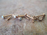 White Fire Opal Rose Gold PVD Surgical Steel Nose Piercing Bone or L Bend 20G (0.81mm) Gold Rose Gold