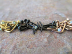 White Fire Opal Black PVD Surgical Steel Nose Piercing Bone or L Bend 20G (0.81mm) Gold Rose Gold