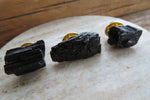 Raw Black Tourmaline Tie Tack