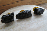 Raw Black Tourmaline Tie Tack