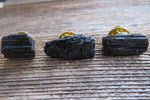 Raw Black Tourmaline Tie Tack