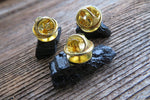 Raw Black Tourmaline Tie Tack