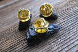 Raw Black Tourmaline Tie Tack