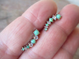 Green Opal Made with Swarovski Crystals 100% Surgical Steel Cartilage Barbell 16G (1.2mm) Piercing