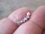 Pink Opal Made with Swarovski Crystals 100% Surgical Steel Cartilage Barbell 16G (1.2mm) Piercing