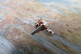 Gold Mother of Pearl Flower Crystal Gem Cartilage Tragus Barbell 16G (1.2mm) Piercing