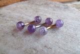 Custom Lengths 14G Amethyst Natural Stone Belly Button Ring VCH Ring 14g (1.6mm) Piercing