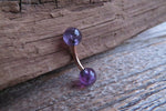 Custom Lengths 14G Amethyst Natural Stone Belly Button Ring VCH Ring 14g (1.6mm) Piercing